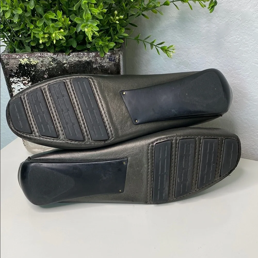 Robert Zur Petra Woven Leather Penny Loafer Driving Shoe Moccasin Size 11 Pewter